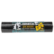 Мешки для мусора, 120 л, 10 шт, "Е-Ромашка", черные (68х105 см/20мкм)  ...РОМАШКА ЕЛР-ВР-120-10/35/Ч