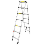 Лестница телескоп. двухсекционная (0.7-2.0+2.0м, 6+6 ступенек, до 150кг, вес 9.6кг)  FK-...FORCEKRAFT BL-TA200
