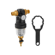 Фильтр самоочищающийся 3/4" нар., с манометром (инд. упак.) (промывной латунный, фильтр разборн...AV Engineering AVE115702KG