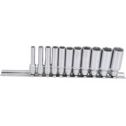 Набор головок глубоких 1/4", 5-14мм, 10пр. 6-гран.  Force 21115