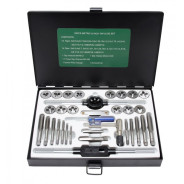 Набор метчиков и плашек 33пр. (метрич + дюйм) в метал.кейсе  ...Rock FORCE RF-M033-3