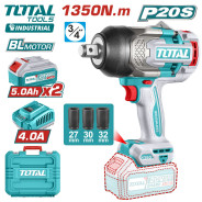 Гайковерт, 3/4'', 20В, 2АКБ 5,0 А/ч, 1800 об.мин, 1350 Нм,   TOTAL TIWLI20135