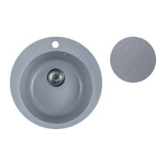 Мойка кухонная из искусственного камня POINT серебро 495х495 мм,  ...AV Engineering AVE495495SLA