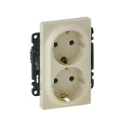Розетка 2-ая 2P+E (скрытая, с/з) слоновая кость, Valena Life, (VALENA LIFE - РОЗЕТКА 2Х2P+E, НЕМ. СТ...LEGRAND 753227