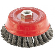 Щетка для УШМ, 125 мм, М14, Чашка, двухрядная, крученая проволока 0.58 мм  ...Matrix 74688