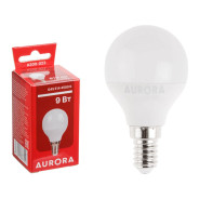 Лампа светодиодная G45 ШАР 9Вт 230В E14 4500K  AURORA A200-023