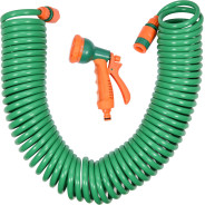 Пистолет-распылитель 7 функций  в наборе со спиральным шлангом 15м  ...FLO 89351