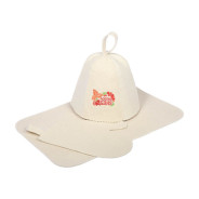 Набор для бани из 3-х предм. Шапка, коврик, рукавица  БАННЫЕ ШТУЧКИ 41090