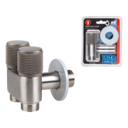 Кран вентильный угловой 1/2" нар. Х 1/2" нар. Х 1/2" нар. установочный (Нерж. сталь, ...AV Engineering AVE258001