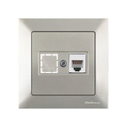 Розетка телефонная 1хRJ12 (скрытая) титан, DARIA  MUTLUSAN 2120 125 0183