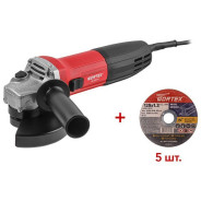 Одноручная углошлифмашина AG 1207-5 720Вт, 125х22.2мм, 10000об/мин, 5 отрезных кругов в ПОДАРОК!  ...WORTEX 333292