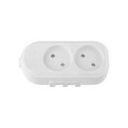 Розетка 2-ая переносная (б/з, 16А, 250В, з/ш) белая  BYLECTRICA Р16-9145