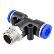 Фитинг Т-образный  для пластиковых трубок 8мм с наружной резьбой 1/4"  ...Forsage F-SPB08-02
