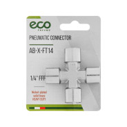 Соединение внутр. резьба 1/4" Х-образное (латунь)  ECO AB-X-FT14