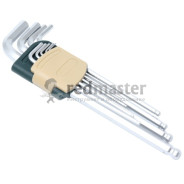 Набор ключей  шестигранных 1.5-10мм, 9 пр. экстра длинных с шаром  ...Rock FORCE RF-5093XLB