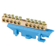 Шина "N" нулевая 6х9mm 10 групп c изолятором на DIN-рейку большая стойка  ...ЮПИТЕР JP7209-03