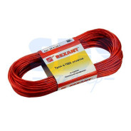 Трос стальной в ПВХ оплетке d=2.5 mm, красный ( моток 20 м)  REXANT 09-5125-1