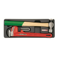 Набор-сет молоток и ключ трубный 14" 136х364mm  Toptul GBAT0201