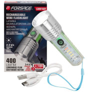 Фонарь аккумуляторный 1500мАч, 400лм  Forsage F-CAM1601