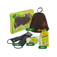 Набор из 4-х предметов (шапка, мочалка, сбор травяной, мыло)  ...БАННЫЕ ШТУЧКИ 41507