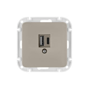 Розетка с двумя USB-разъемами (узел, скрытая) песочная, Astrum  ...BYLECTRICA РП5-6561 песочн