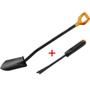 Лопата штыковая Solid + АКЦИЯ (нож для прополки) (набор)  FISKARS 1066716А