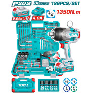 Гайковерт аккумуляторный с набором инструмента  THP31262 (126 предметов)...TOTAL THKTHP31262