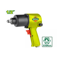 Пневмогайковерт ударный, 12,5 мм (1/2 дюйма), 7500 об/мин, макс. 610 Нм, 2,6 кг, 198 л/мин, 6,3 бар,...DYLLU DTAT1512