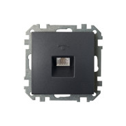 Розетка графит одноместная телефонная четырехконтактная скрытой установки, Стиль  ...BYLECTRICA ТР4-037гр