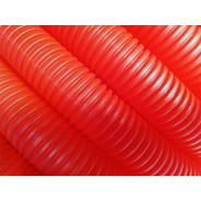 Трубка защитная гофрированная 20/25 mm бухта 50м красная (для 18 трубы) (Пешель для 18 трубы) ...AV Engineering 