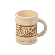 Кружка точеная с выжигом 1 л., "Бочонок", липа  БАННЫЕ ШТУЧКИ 33283