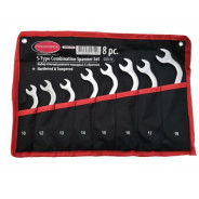 Набор ключей рожково-накидных s-образных 8пр.(10-19мм)на полотне  ...Rock FORCE RF-50811A