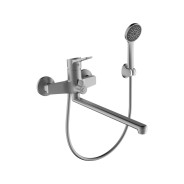 Смеситель для ванны D35-A черный, серия 570 (Длинный L-излив, длина 323 мм, лейка и шланг в комплект...ECONOCE EC0577BL