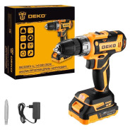 Дрель-шуруповерт аккумуляторная, 20 В 1 АКБ 2,0 А/ч,  42 Нм, 350-1350 об/мин,  металл/дерево 10-28мм...Deko 063-4149