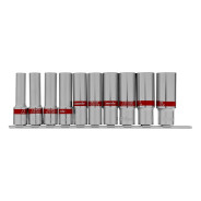 Набор удлиненных торцевых головок 1/2", 6гр., CrV, 10шт., 10-22мм,  ...Matrix 13590