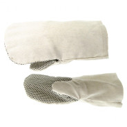 Рукавицы специальные х/б с наладонником из двунитки с ПВХ точкой, 1 размер  ...Сибртех 68145