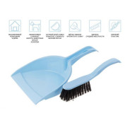 Щетка-сметка + совок (набор для уборки), Solid, голубой  PERFECTO LINEA 43-526100