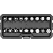 Набор головок (квадрат/шестигранник/треугольник/12-гран.) для маслосливных пробок 3/8" 18 пр.  ...YATO 3240