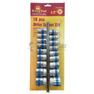 Набор головок 1/2", 8-32мм, 18 пр. 6-гр.  KINGTUL KT-3029