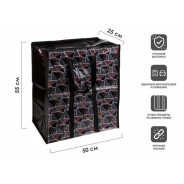 Сумка хозяйственная на молнии, красный узор, 50х55х25 см,  (Материал: полипропилен)  ...PERFECTO LINEA 42-505526