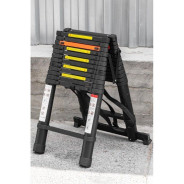 Лестница-стремянка телескопическая алюминиевая двухсекционная (3.8+3.8м,13+13ступенек, max нагрузка ...Rock FORCE RF-UP380-2