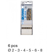 Сверла по металлу из быстрорежущей стали HSS+CO 8% 2-8mm набор 6пр.  ...Krino 1135204