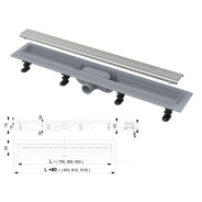 Водоотводящий желоб с порогами для перфорированной решетки (Simple)  ...Alcaplast APZ9-650M