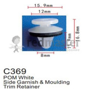 Клипса для крепления внутренней обшивки а/м Мазда/ Мерседес/ Митсубиси пластиковая (100шт/уп.)  клип...Forsage C0369(Mazda/Mersedes/Mitsubishi)