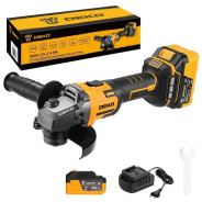 Углошлифмашина аккумуляторная, 20В, 2 АКБ 4,0 А/ч, диск 125мм, 9000 об.мин, DEKO DKAG-125 SET...Deko 083-1064