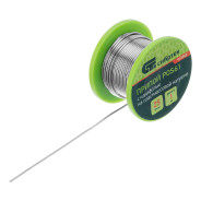 Припой с канифолью, D 1 мм, 25 г, POS61, на пластмассовой катушке  ...Сибртех 913362