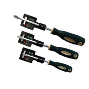 Отвертка шлицевая магнитная "Profi" S2 SL5.5х100мм,  Rock FORCE RF-70155100