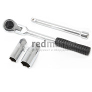 Набор инструментов для свечей зажигания 4 пр.(3/8", 16мм, 21мм, удлинитель-150мм, трещотка шарн...KINGTUL KT-807SL5