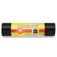 Мешки для мусора с завязками, 120 л, 10 шт, "Стандарт", черные (70х110 см/30 мкН)  ...РОМАШКА ЗВС-120/10/12/Ч