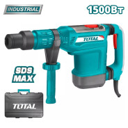 Перфоратор , 1500W; 1380-2760 уд/мин; 2-15 Дж; SDS MAX; Бетон: 52 мм,  TOTAL TH115526